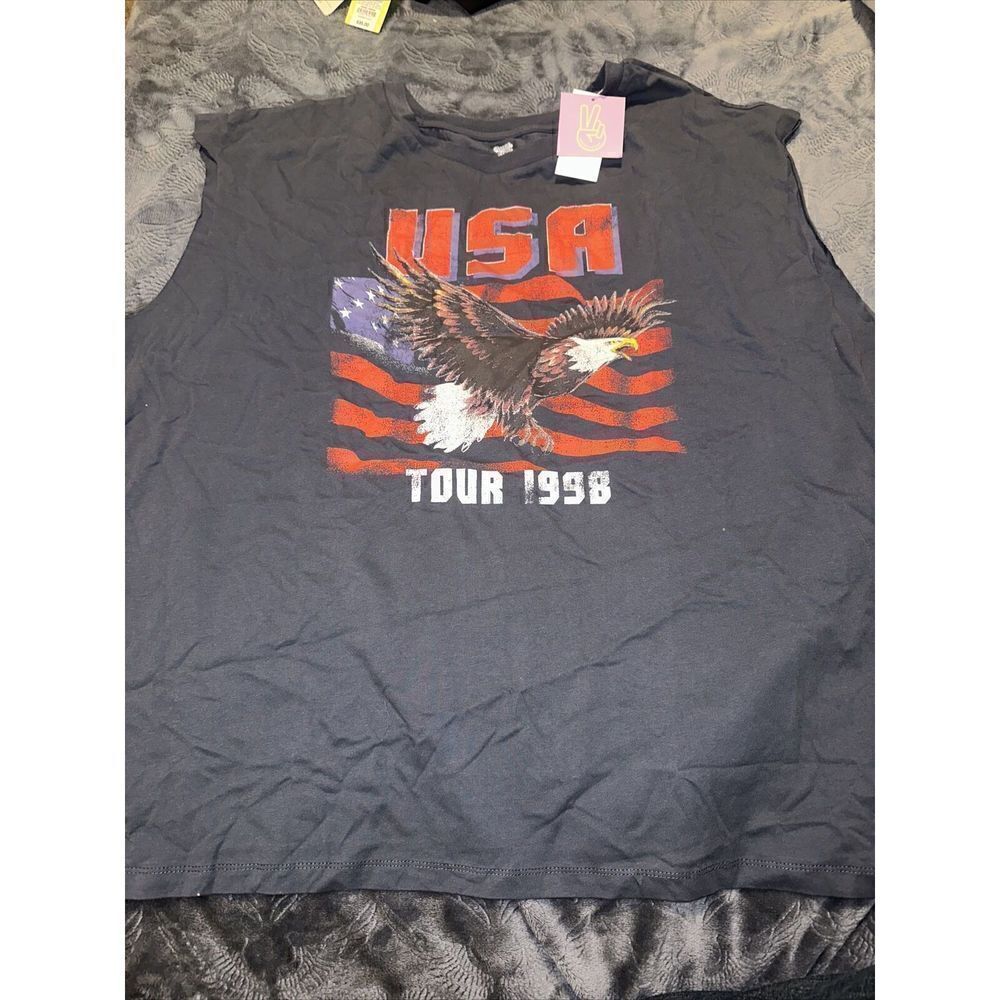 Ascot And Hart "USA Tour 1998" Tank-Top, Size Womens 2X. Gray, NWT. i